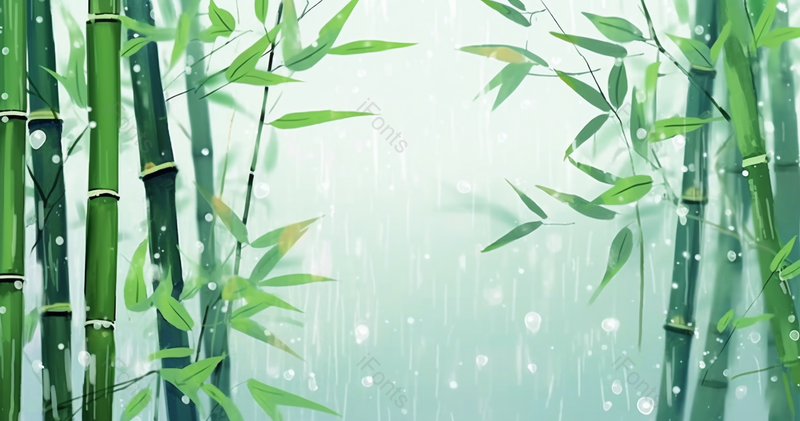 透过竹林的小雨,插画/手绘图,插画/手绘图库,插画/手绘图下载,插画/手绘
